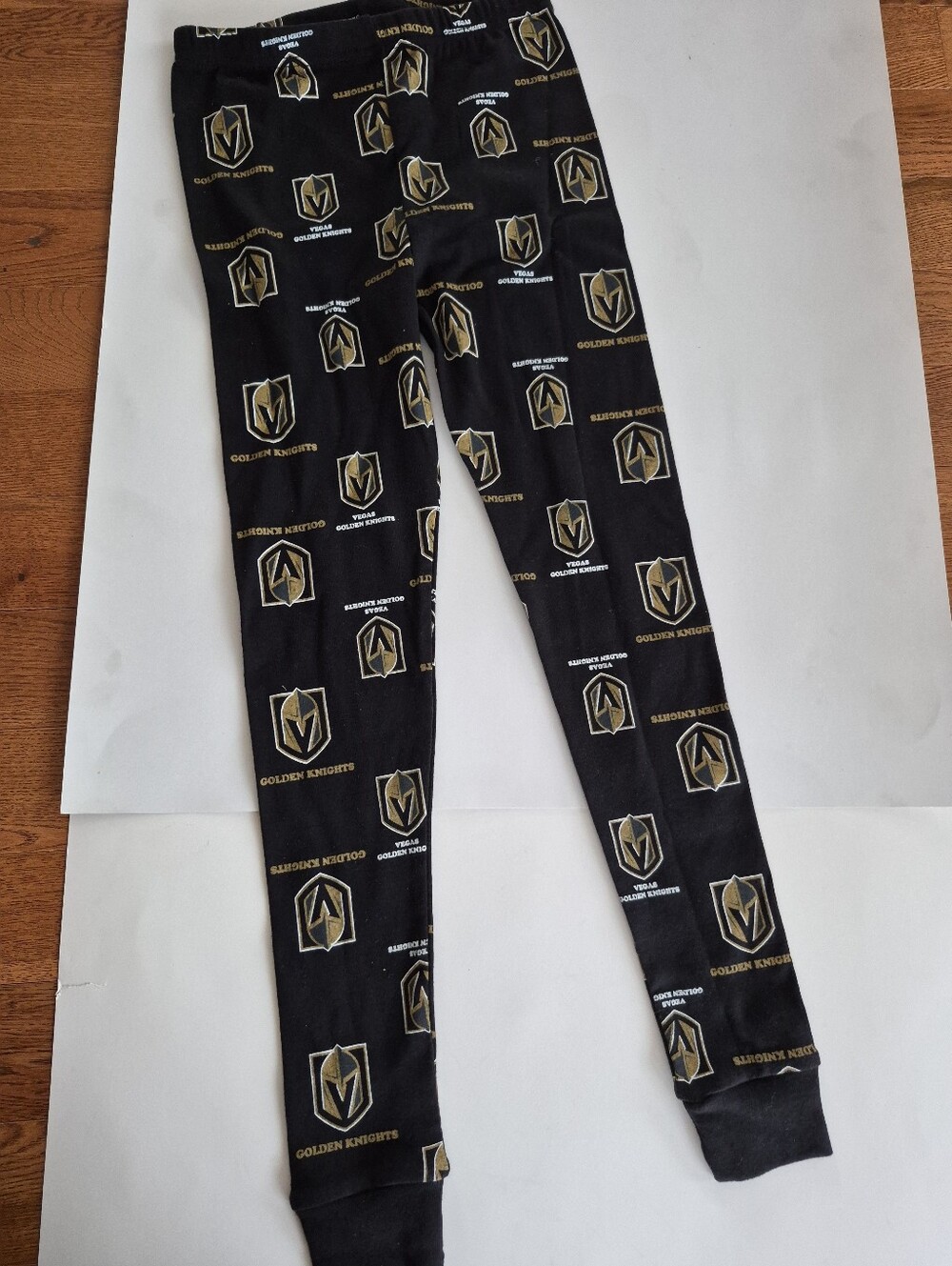 Vegas Golden Knights Black & Gold Logo PYJAMA Pants Size 12-14 Boys NEW NHL